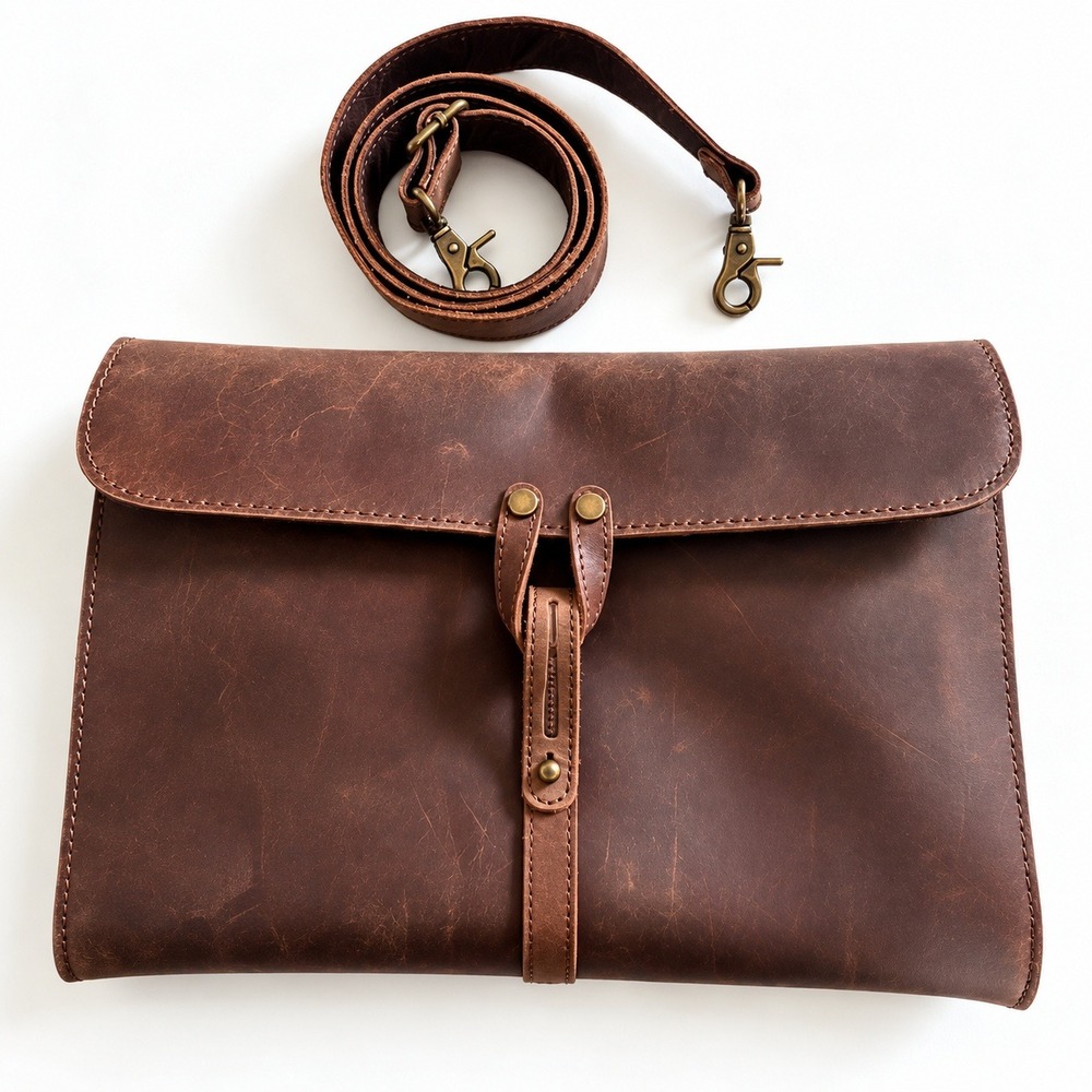 Baseballism Mae Brown Glove Leather Messenger Crossbody Shoulder Bag Clutch